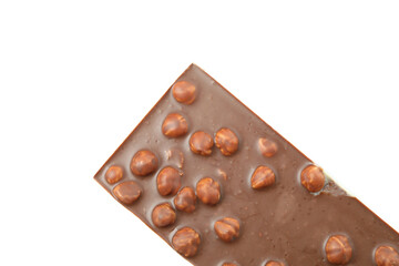 Tasty chocolate bar isolated on white background