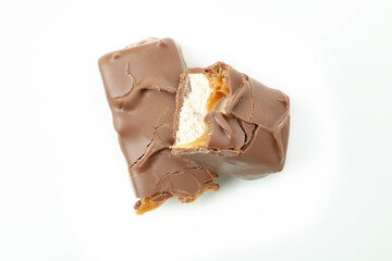 Tasty candy bar isolated on white background