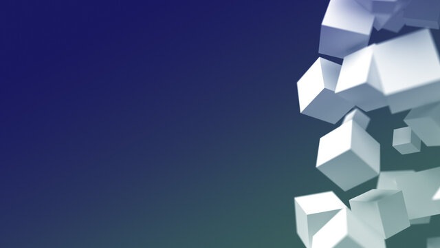 abstract blue cubes 3D background