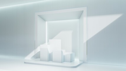 Mock up podium for product presentation, 3d render, 3d illustration.