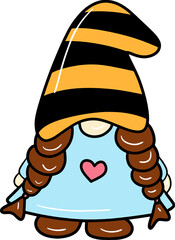 Bee Gnome digital stamp SVG for web, wedsite, application, presentation, Graphics design, branding, etc.
