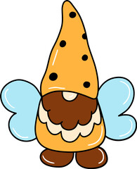 Bee Gnome digital stamp SVG for web, wedsite, application, presentation, Graphics design, branding, etc.