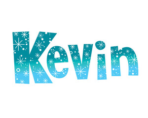 Kevin boy name unique lettering design