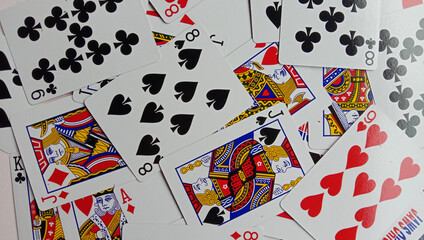 Photo of playing cards, photos of brain teasers