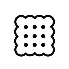 Biscuits icon. Cracker biscuit outline icon. Black icon. Vector illustration.