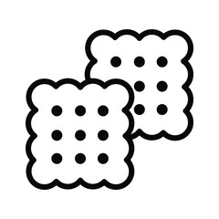 Biscuits icon. Cracker biscuit outline icon. Black icon. Vector illustration.