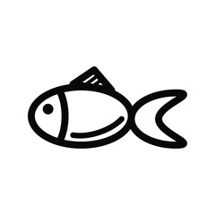 Cute fish. Fish icon. Black icon. Vector illustration.