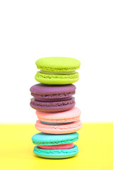 Sweet and colourful french macaroons