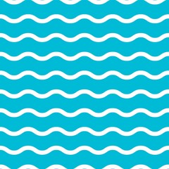 Blue and white wave pattern. Wave line pattern. Seamless wavy texture. Vector illustration.