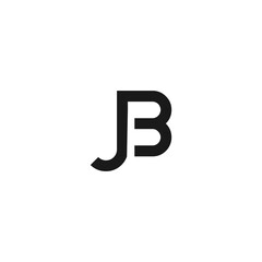 Alphabet letters monogram initials BJ, JB