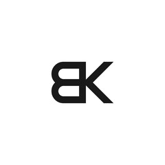 Alphabet letters monogram initials BK