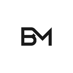 Alphabet letters monogram initials BM