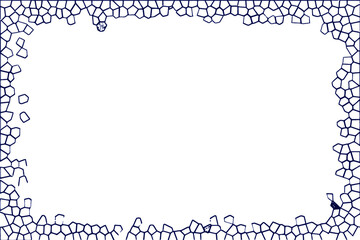 frame for text. Elegant blue and white background. Light geometric pattern with cell effect. Cool bright futuristic modern art. Abstract web backdrop. Grungy antique cover in minimal style. 