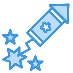 Fireworks blue line icon