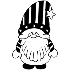 America Gnome-USA B&W design illustration for web, wedsite, application, presentation, Graphics design, branding, etc.