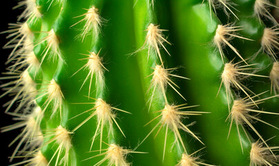 Close up of green spiky and fluffy cactus.