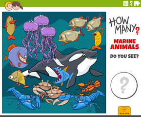 how many marine animals educational game for children