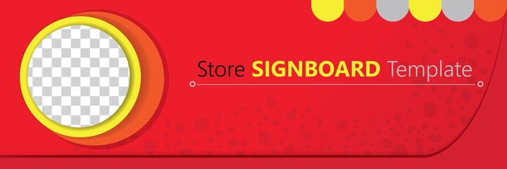 Signboard store template vector