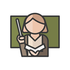 Female teacher avatar. Educacion and school character. Profile user, person. People icon. Vector illustration