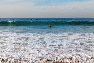 A man waits for an epic Atlantic wave to fall on him