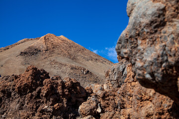 View from the Teide volcano in the Canary Islands of Spain