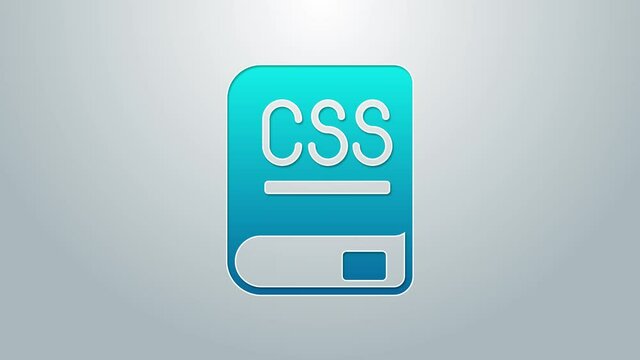 Blue line Books about programming icon isolated on grey background. Programming language concept. PHP, CSS, XML, HTML, Javascript learning. 4K Video motion graphic animation