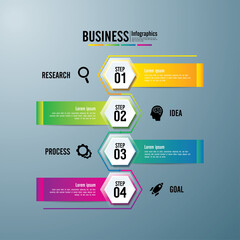 Presentation business infographic template with 4 step