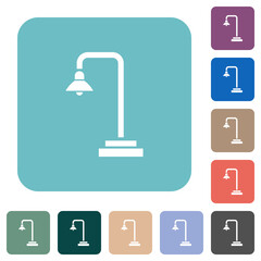Street lamp rounded square flat icons