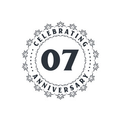 7 anniversary celebration, Greetings card for 7 years anniversary