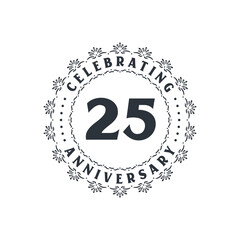 25 anniversary celebration, Greetings card for 25 years anniversary