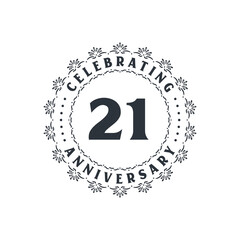 21 anniversary celebration, Greetings card for 21 years anniversary