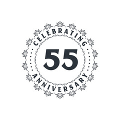 55 anniversary celebration, Greetings card for 55 years anniversary