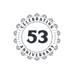 53 anniversary celebration, Greetings card for 53 years anniversary