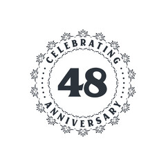 48 anniversary celebration, Greetings card for 48 years anniversary