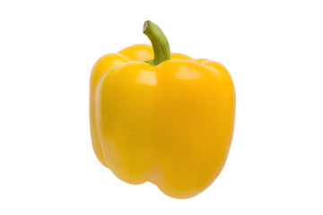 Isolated pepper. One yellow bell pepper isolated on white background
