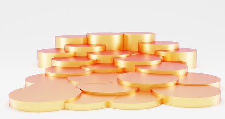 The podium is realistic. 3d rendering.