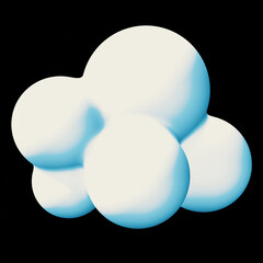 Shapes abstract cloud. 3d rendering of Cloud. Cloud cartoon.