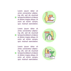 Fototapeta premium Niche manufacturers concept line icons with text. PPT page vector template with copy space. Brochure, magazine, newsletter design element. Farming community linear illustrations on white