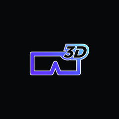 3D Glass Symbol blue gradient vector icon