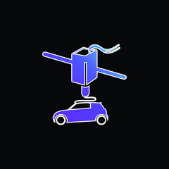 3d Printer Printing A Car blue gradient vector icon