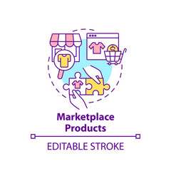Marketplace products concept icon. Choice parameter abstract idea thin line illustration. Selling goods online. Managing customer orders. Vector isolated outline color drawing. Editable stroke