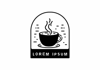 Coffee cup line art badge