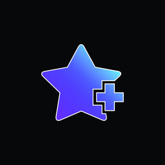 Add A Star Interface Symbol blue gradient vector icon