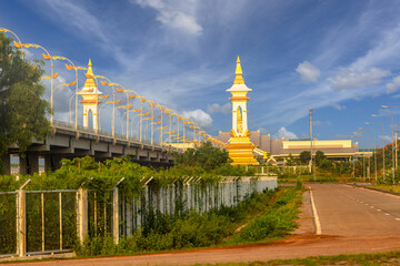 Third Thai Lao friendship bridge at sunrise time, Nakhon Phanom