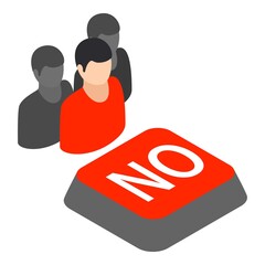 No gathering icon. Isometric illustration of no gathering vector icon for web