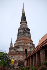 Fototapeta premium Wat Yai Chaimongkol old pagoda in thailand, a beautiful ancient temple in architecture located in Ayutthaya