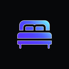 Bed blue gradient vector icon