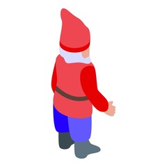 Gnome in red coat icon. Isometric of Gnome in red coat vector icon for web design isolated on white background