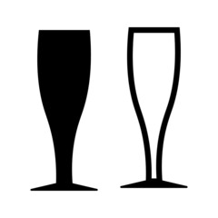 Champagne glass line icon, outline vector sign, linear style pictogram isolated on white. Symbol, logo illustration. Editable stroke 