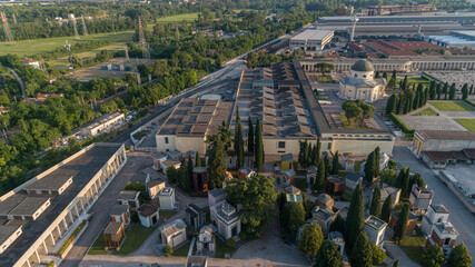 aerial view of the  Monumental Cemetery of Verona
